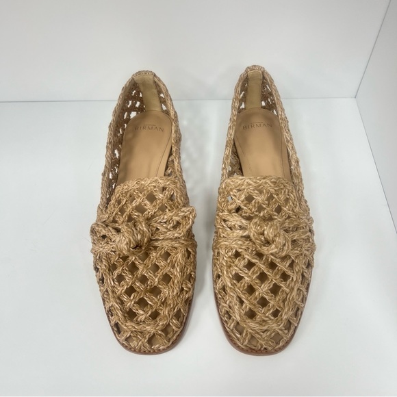 Alexandre Birman Clarita Raffia Knot Loafers in Beige - Picture 1 of 8